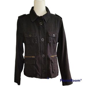 Utility Cargo Jacket 100% Cotton Military Style Size XL